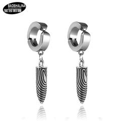 Black titanium steel unisex ear clip