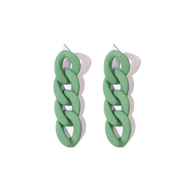 INS personalized electroplated UV acrylic chain earrings