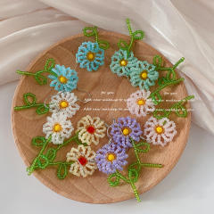 2022 korean fashion summer beaded flower dangle earrings