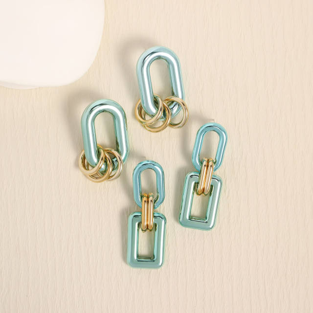 INS popular geometric chain earrings
