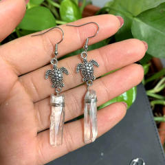 Boho cute turtle crystal dangle earrings