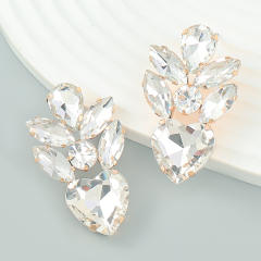 Colorful glass crystal statement earrings