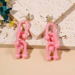 Candy color acrylic chain earrings