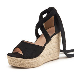 Colored strappy wedge sandals