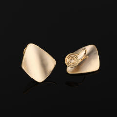 Matte gold color clip on earrings
