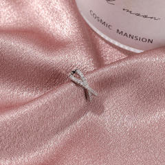 Diamond rhinestone X ear cuff