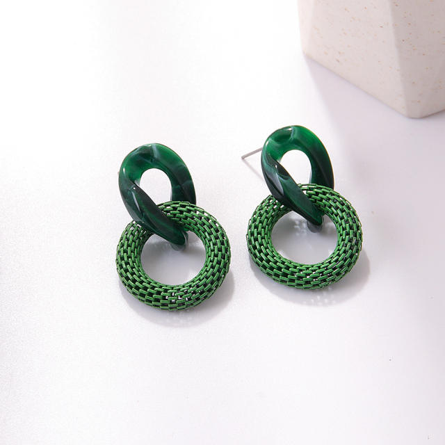 Geometric ring acrylic earrings