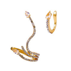 Rhinestone alloy ear cuff 2 pcs set