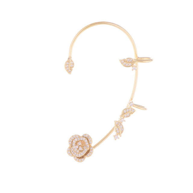 Cubic zircon camellia ear wrap