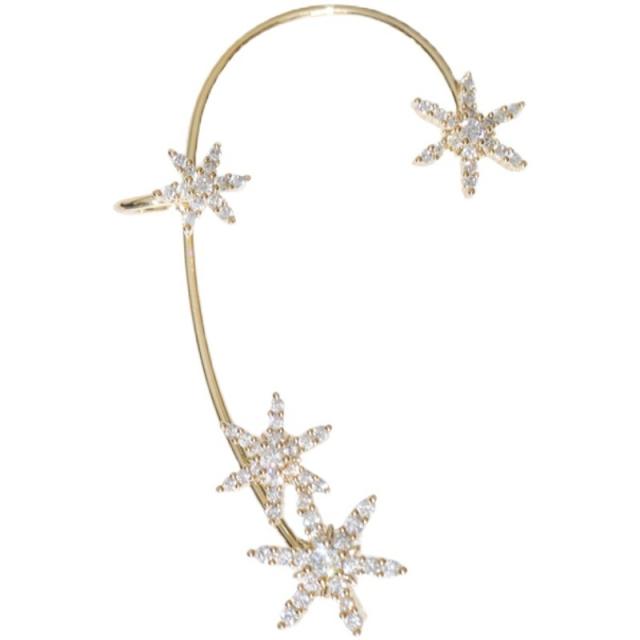 Diamond five-pointed star ear wrap