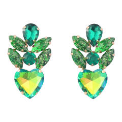 Colorful glass crystal statement earrings