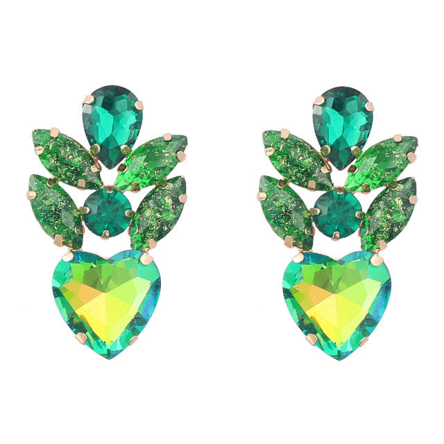 Colorful glass crystal statement earrings