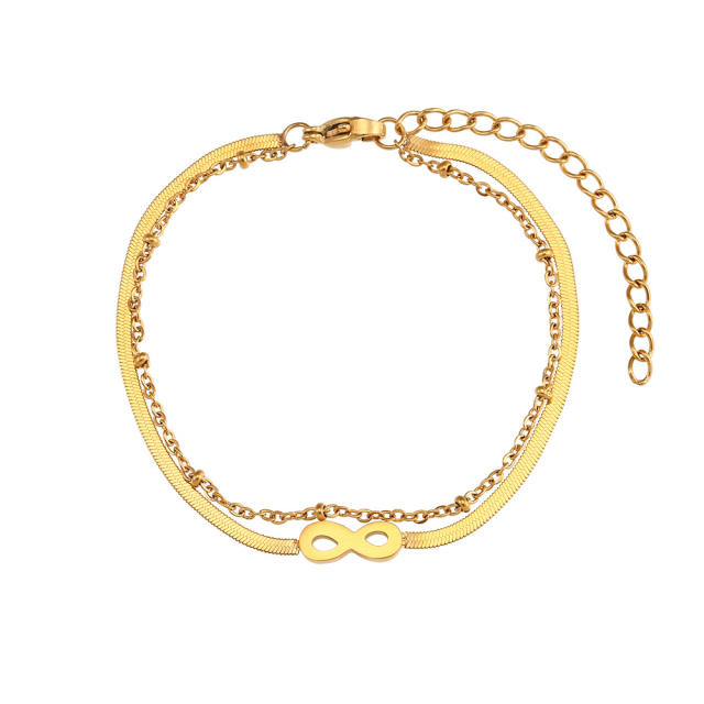 INS dainty layer stainless steel bracelet