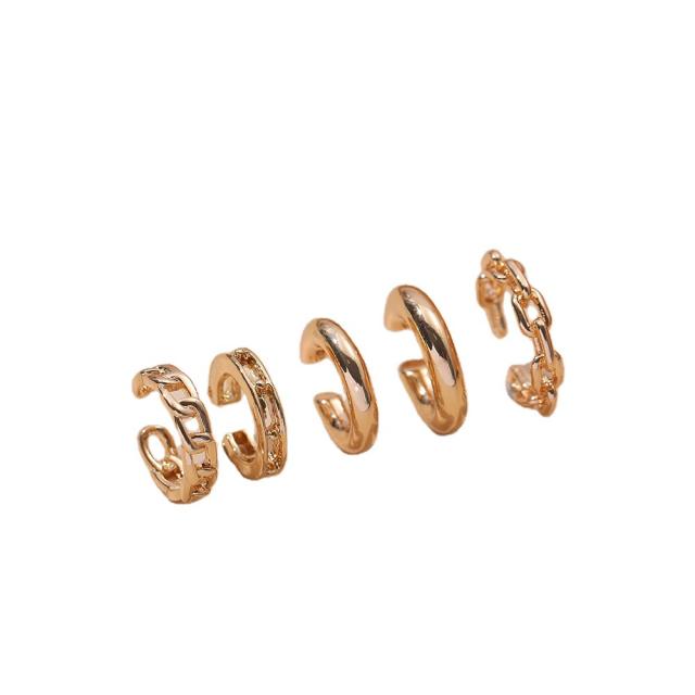 Fashion alloy ear cuff 5 pcs set