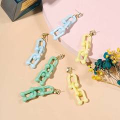 Candy color acrylic chain earrings