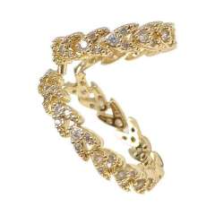 Cubic zirconia diamond double layer ear cuff