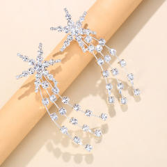 Elegant pave setting rhinestong star earrings