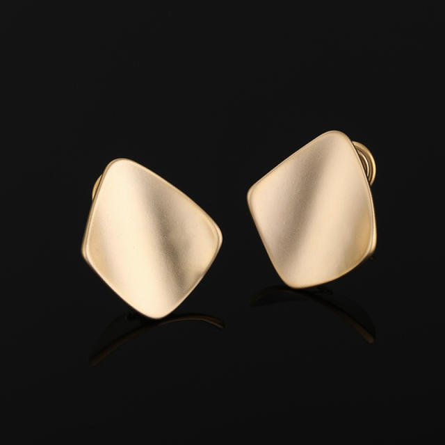 Matte gold color clip on earrings