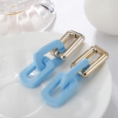 Occident fashion resin chain contrast color earrings