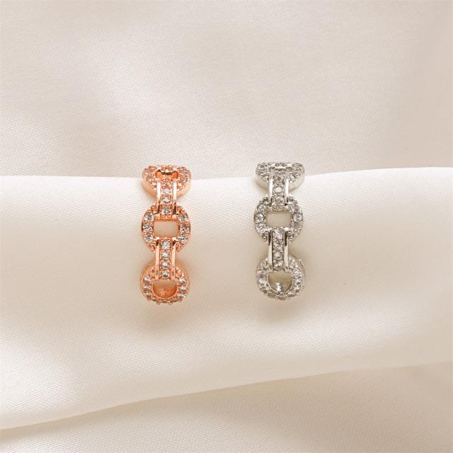 Diamond lock hollow ear cuff