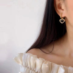 Black heart drop earrings clip on earrings