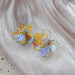 INS AB color bloom flowerr ear studs