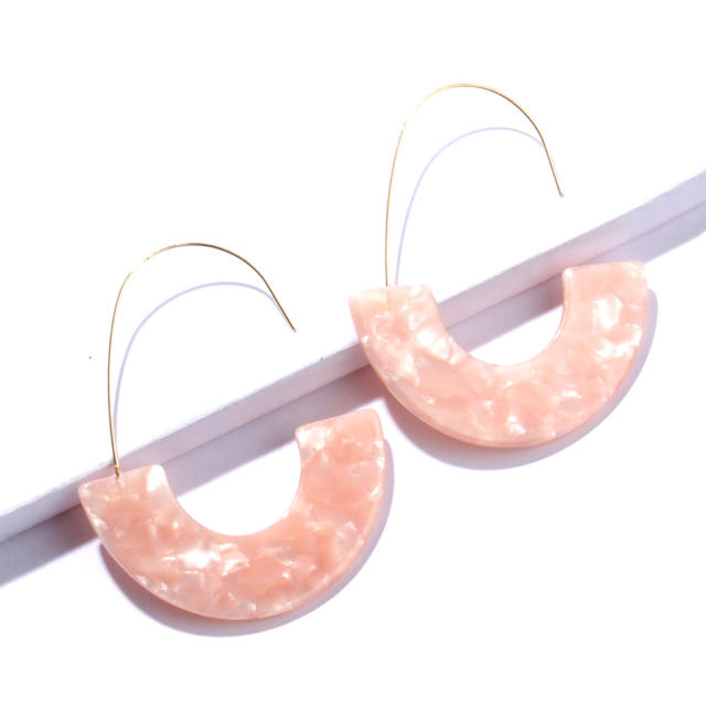 New leopard print hawksbill acrylic acetate plate U-shaped earrings