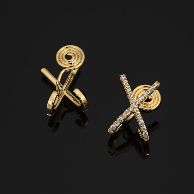 Diamond X clip on earrings