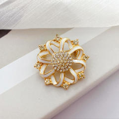 925 needle color enamel diamond ear studs brooch