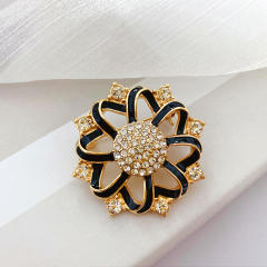925 needle color enamel diamond ear studs brooch