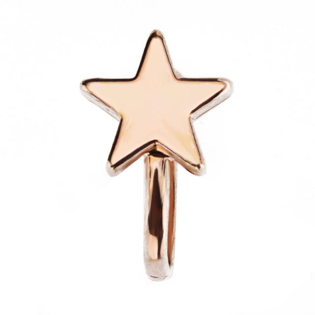 Tiny star triangle crown diamond ear cuff