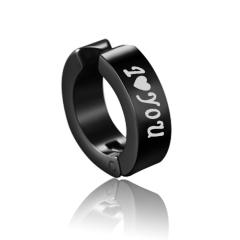 Black punk titanium steel ear clip