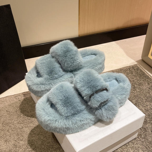 Platform fluffy  slippers