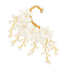 Elegant white bloom flower ear wrap