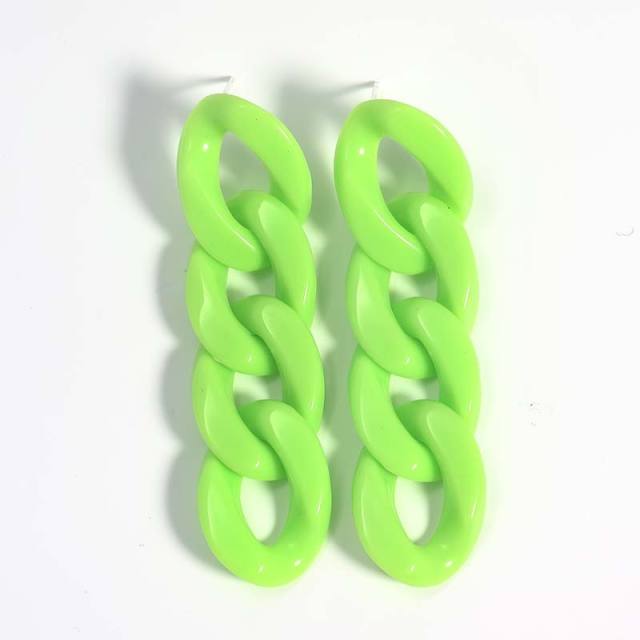 INS candy color acrylic chain dangle earrings