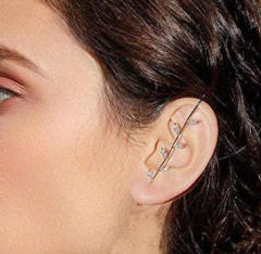 Diamond butterfly ear wrap