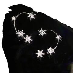 Diamond snowflake wrap cartilage earrings