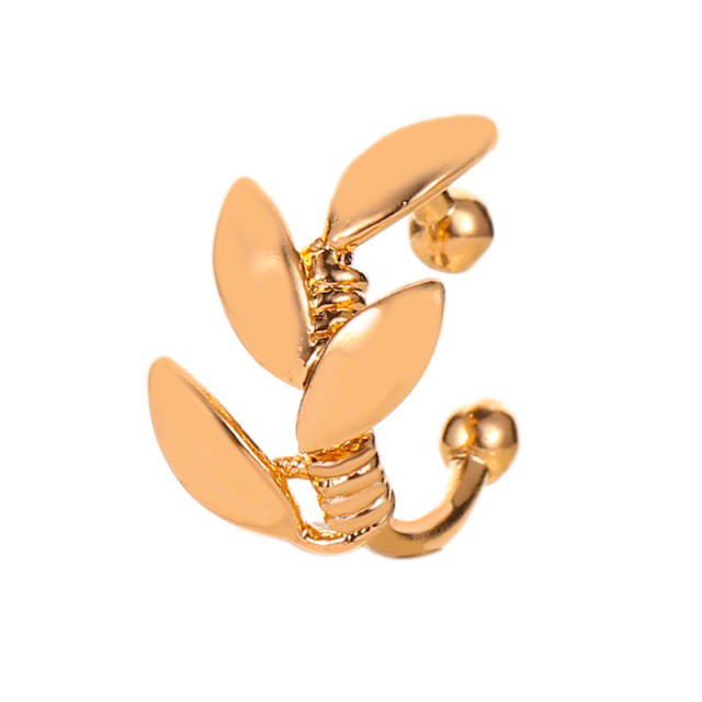 Fashion leaves copper ear cuff