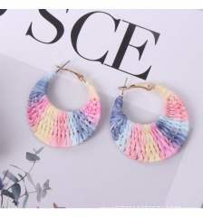 Handmade national trend hoop earrings