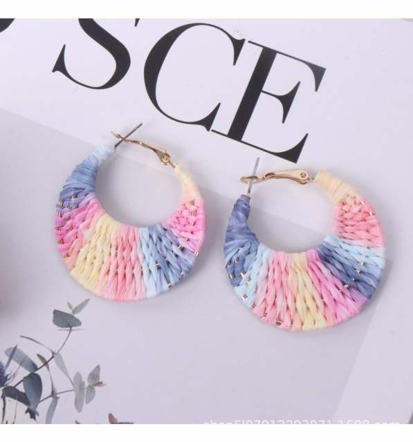 Handmade national trend hoop earrings