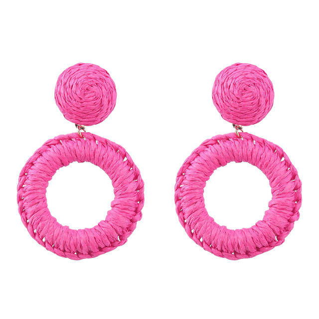 Summer boho ring design straw earrings