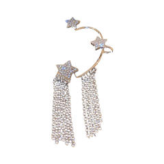 Diamond star chain tassel ear wrap