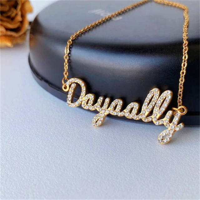 Occident fashion full of diamond custom necklace name necklace