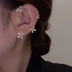 Diamond Flower wrap cartilage earrings