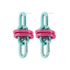 Luxury geometric chain shape earrings