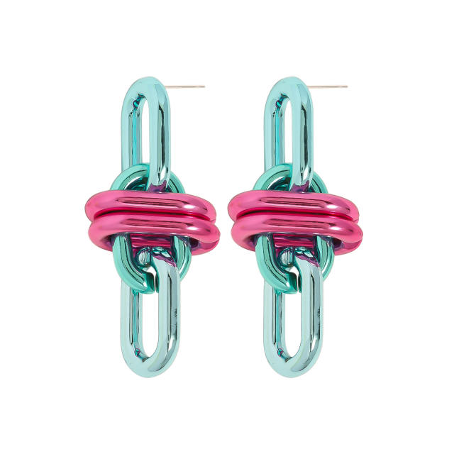 Luxury geometric chain shape earrings