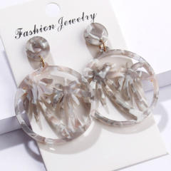 Creative summer coconut acetate plate round earrings
