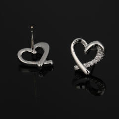 Diamond heart clip on earrings
