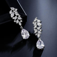 Luxury cubic zircon drop earrings for wedding