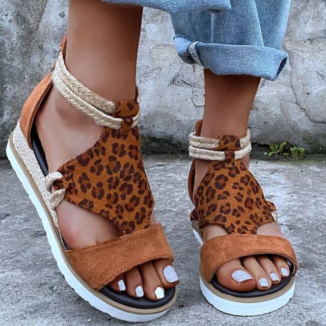Summer design wedge back zipper sandals